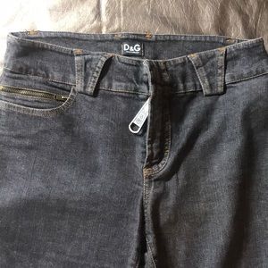 Dolce Gabana size 28 big zipper black denim jeans
